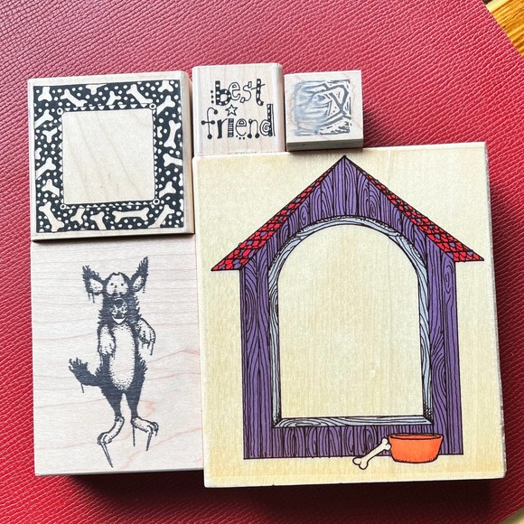 Dog Theme Paula Smart & Uptown Rubber Stamp Bundle of 5 Rubber Stamps - Picture 1 of 4